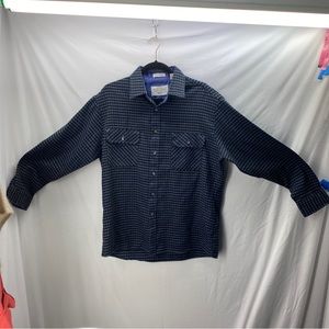 Vtg Northwest Territory Blue Plaid Shirt Men Lg Flannel Long Sleeve Button Up